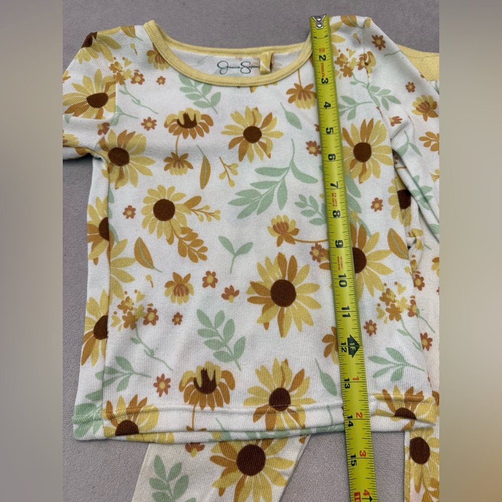 Jessica Simpson 2Pc Pajama Set 3T Sunflower Girls Sleepwear Floral Spring Easter - Picture 4 of 9